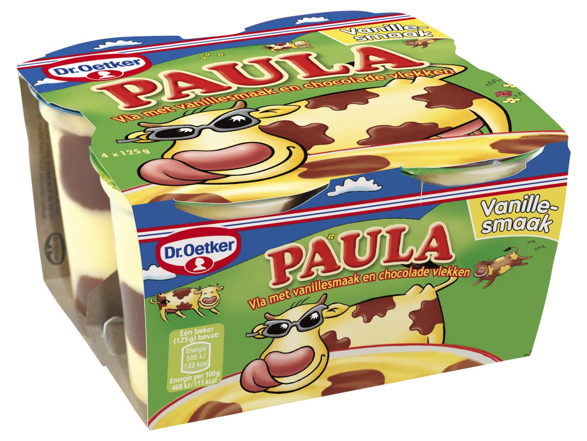 Paula vanillevla met chocoladevlekken Paula vanillevla met chocoladevlekken