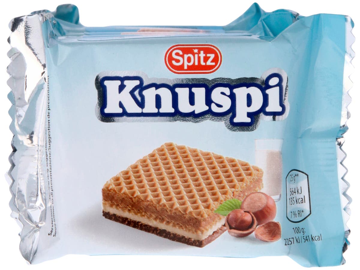 Knuspi hazelnoot melkwafeltje Knuspi hazelnoot melkwafeltje