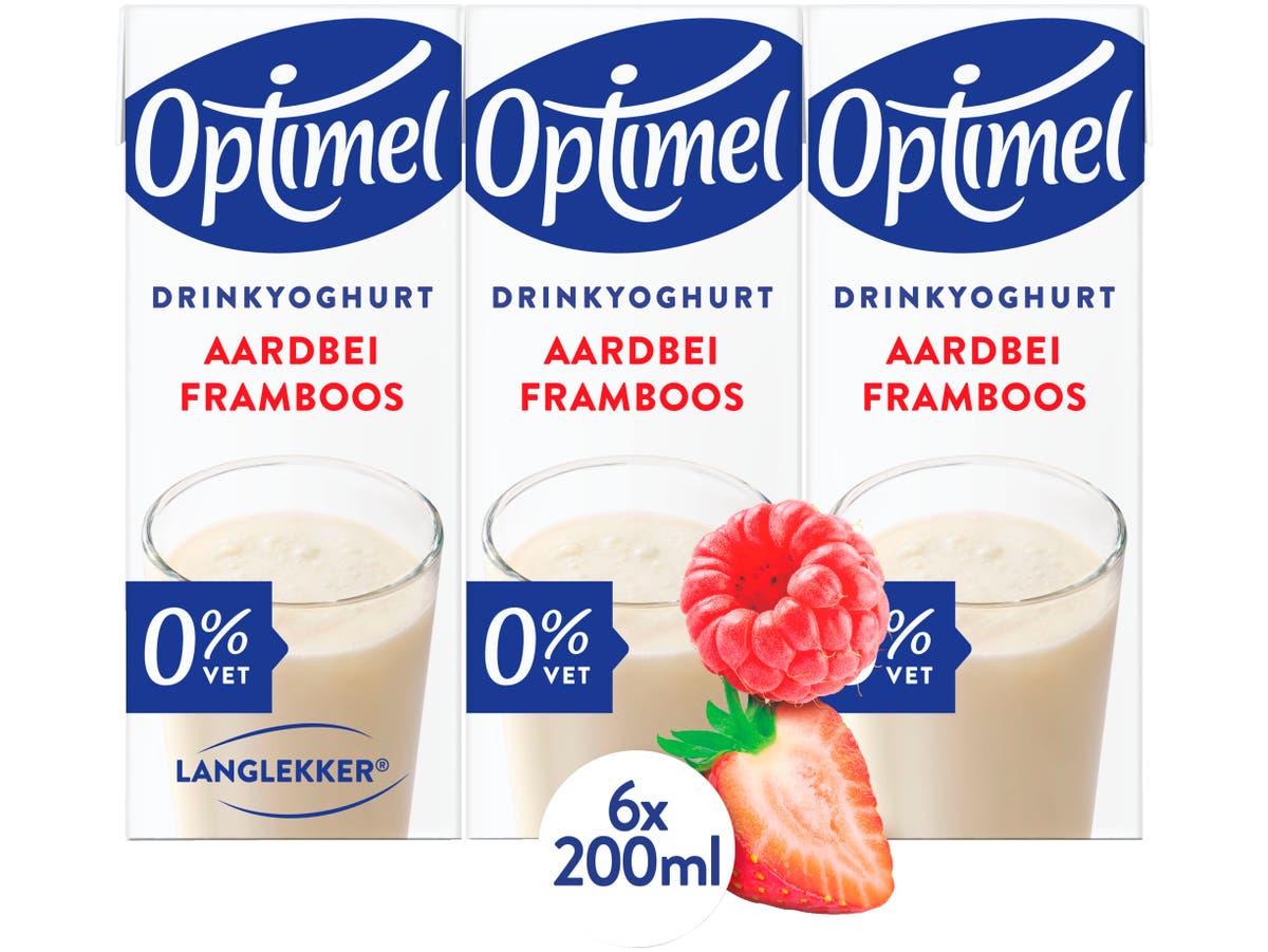 Langlekker Drinkyoghurt aardbei framboos 0% vet Langlekker Drinkyoghurt aardbei framboos 0% vet