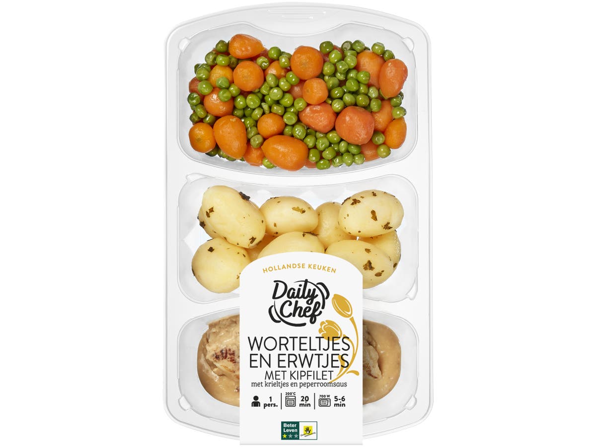 Wortelen en Erwten met kipfilet en krieltjes Wortelen en Erwten met kipfilet en krieltjes