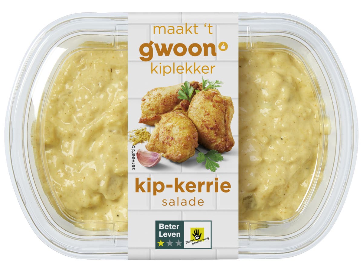 Kip kerrie salade