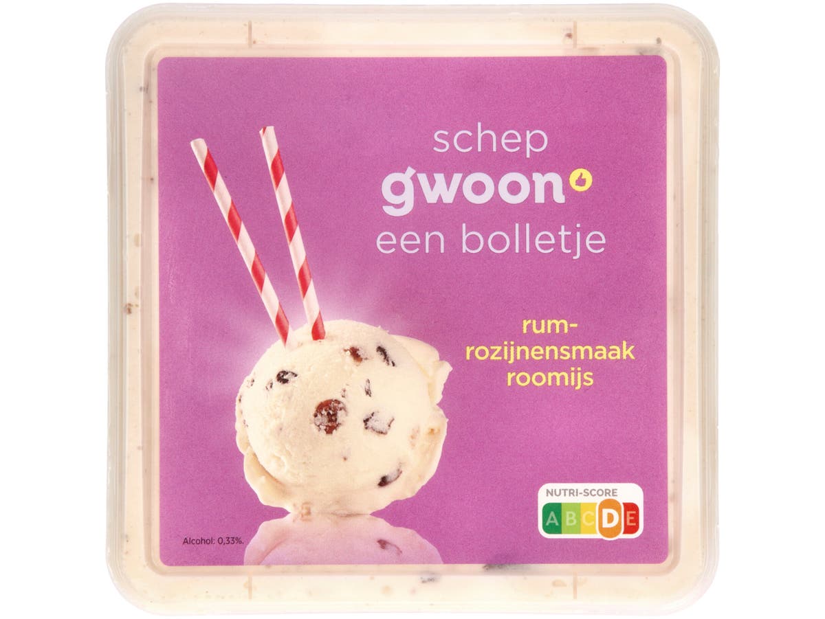 Roomijs rum-rozijnen Roomijs rum-rozijnen