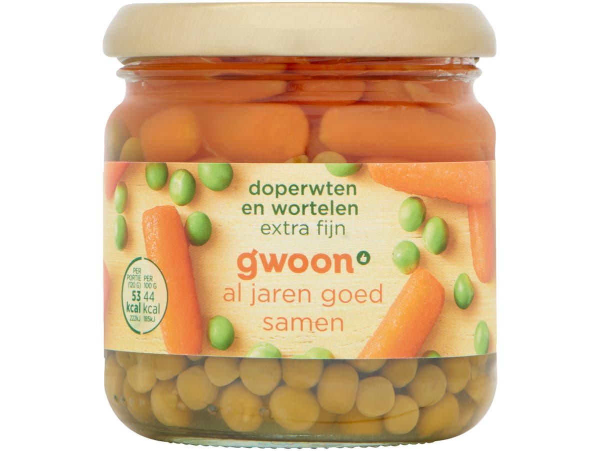 Doperwten wortelen extra fijn Doperwten wortelen extra fijn