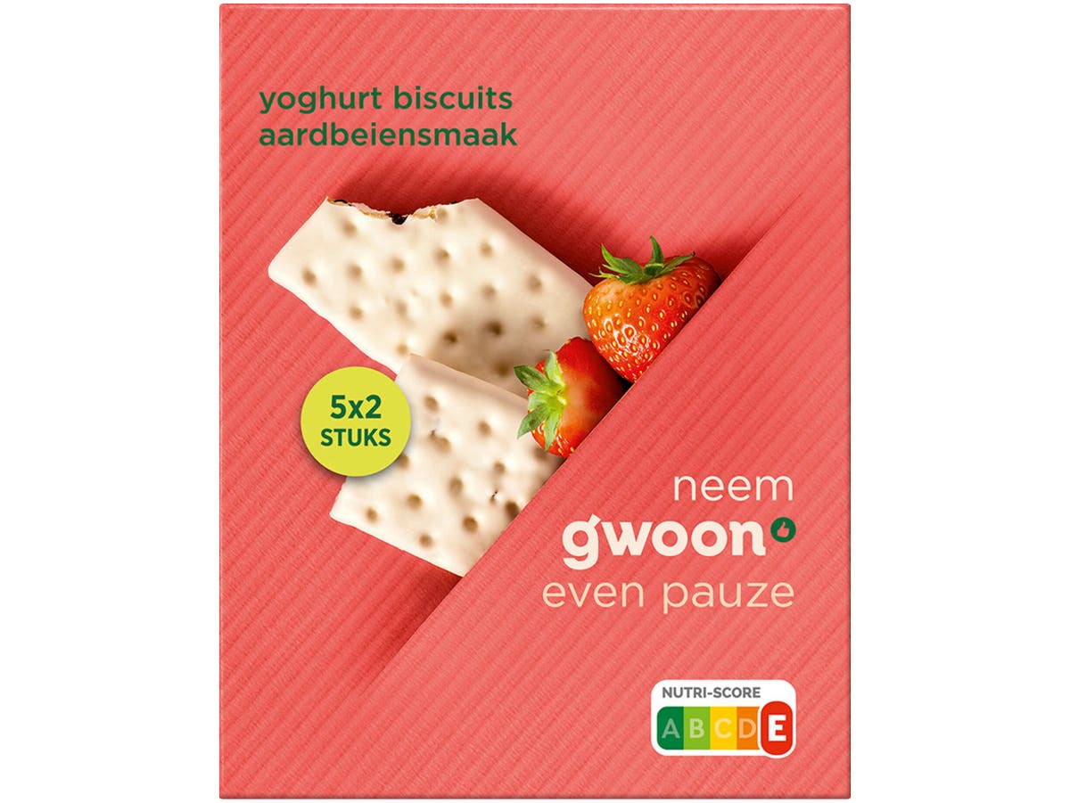 Yoghurt fruitbiscuit aardbei