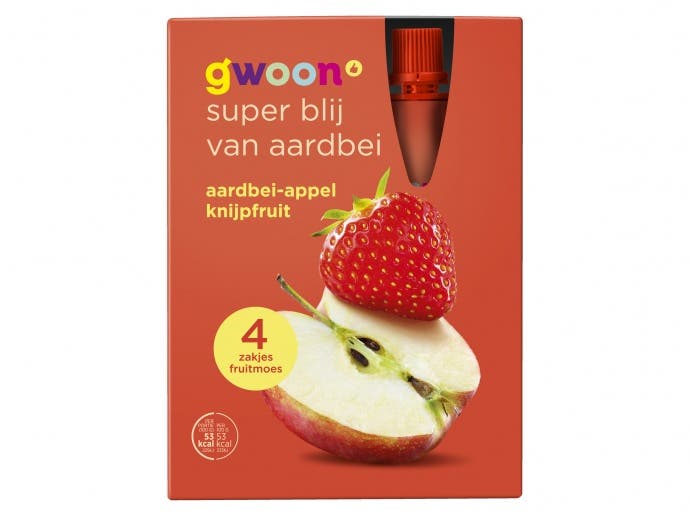 Knijpfruit appel aardbei