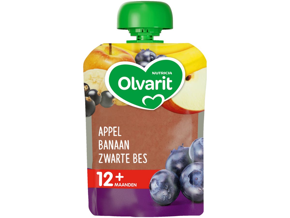 Knijpzakje appel zwarte bes 12+mnd Knijpzakje appel zwarte bes 12+mnd