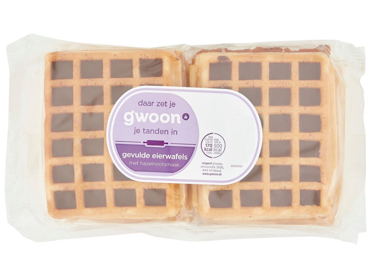 Gevulde eierwafels hazelnoot Gevulde eierwafels hazelnoot