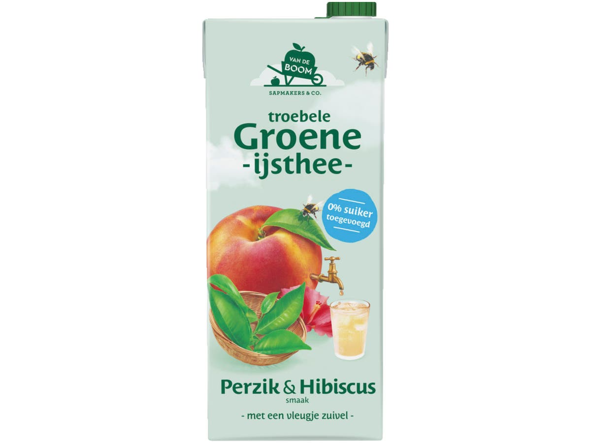 Groene ijsthee perzik