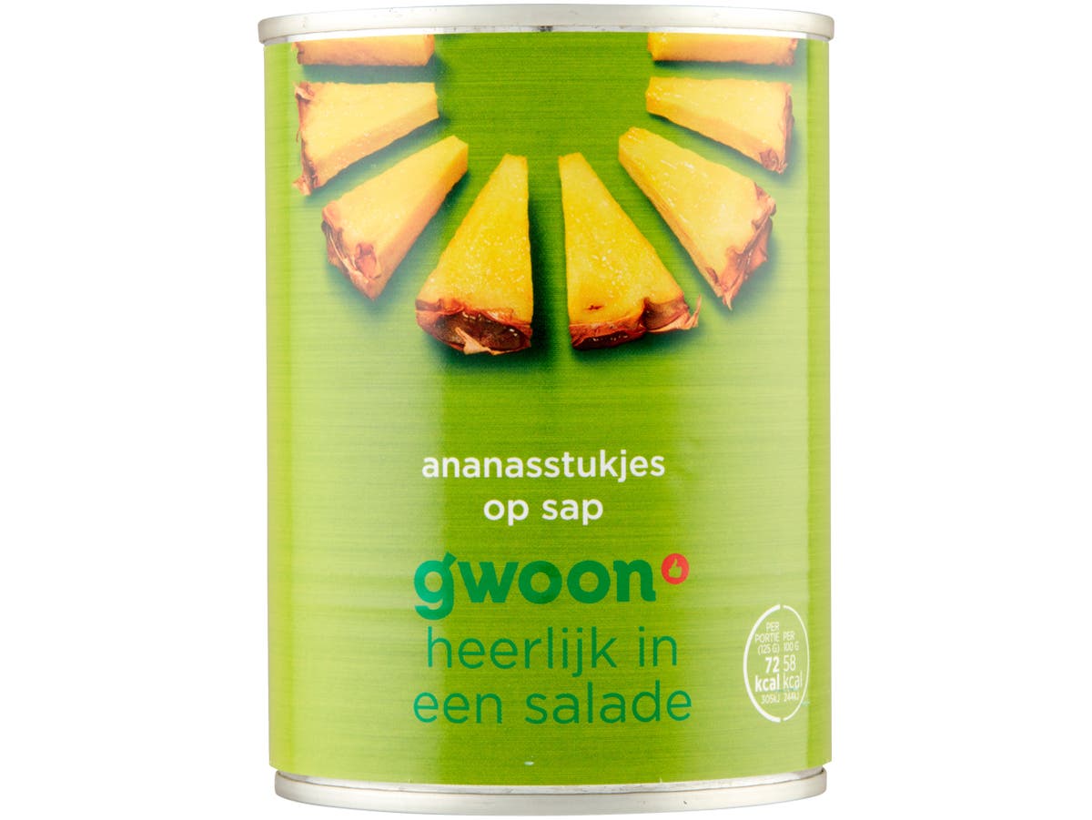 Ananasstukjes op sap