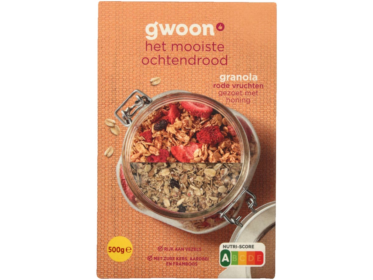 Granola rood fruit
