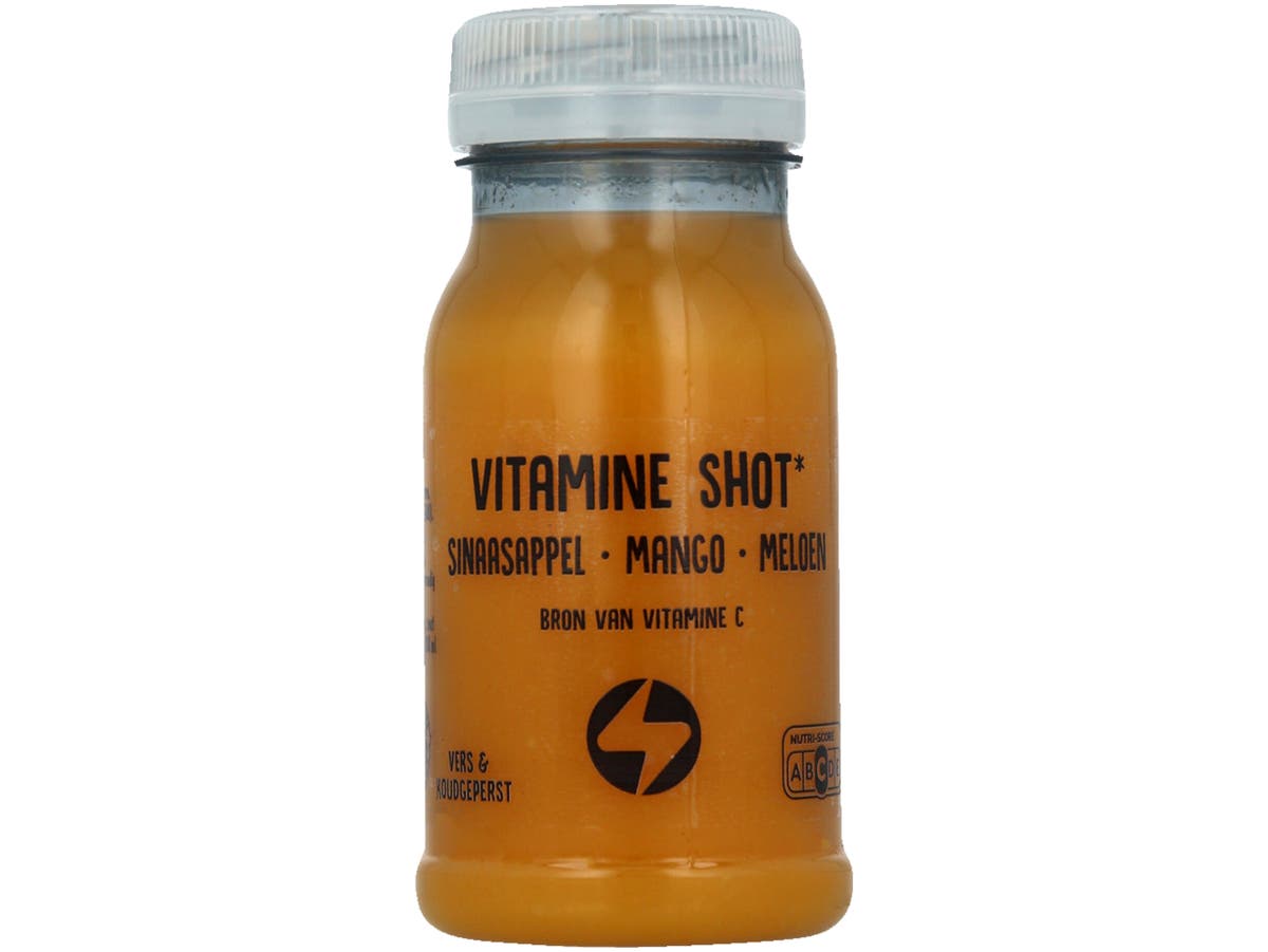 Shot sinaasappel mango meloen Shot sinaasappel mango meloen