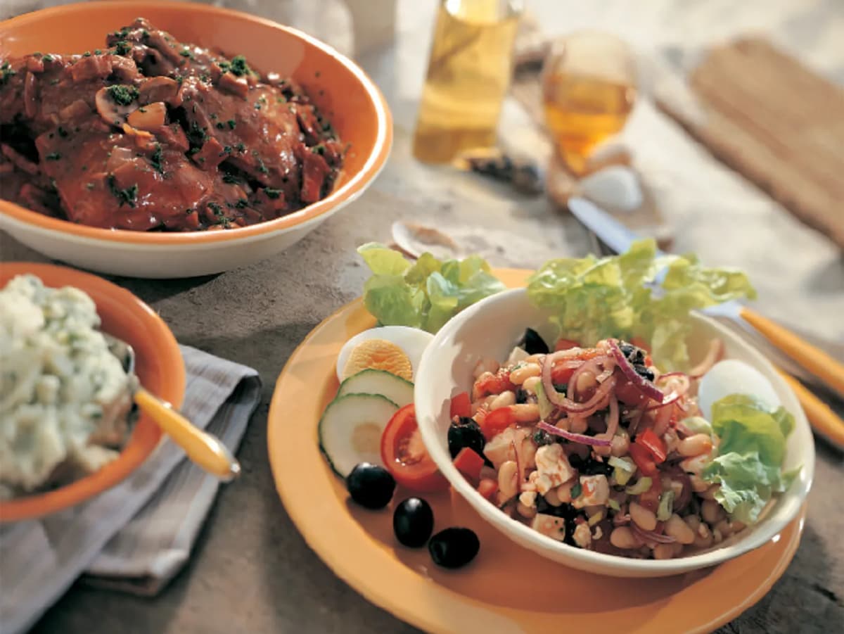 Griekse bonensalade