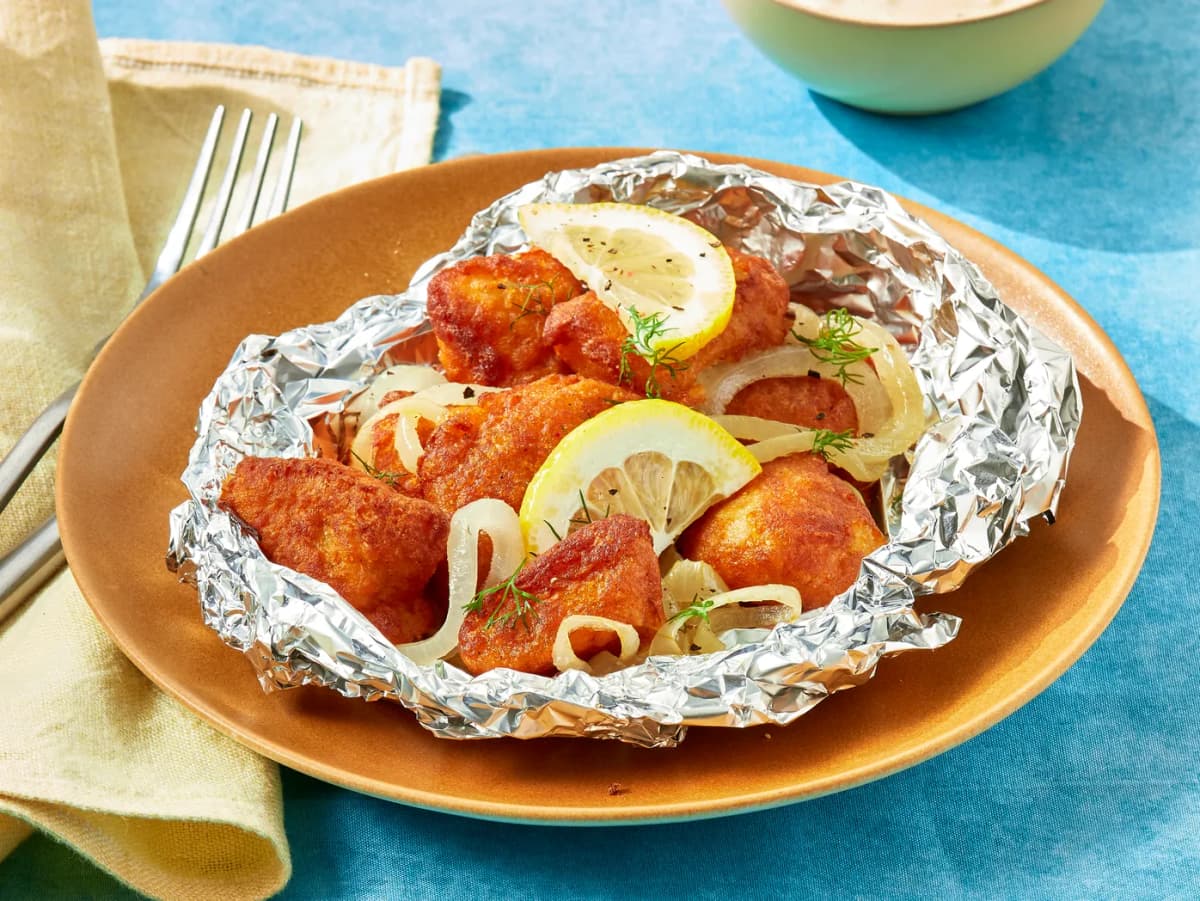Kibbeling van de barbecue met kruiden