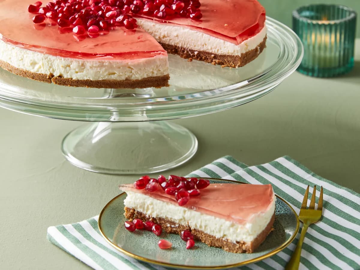 Cheesecake met granaatappel