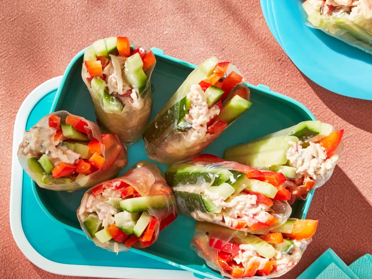 Springrolls met dipsaus