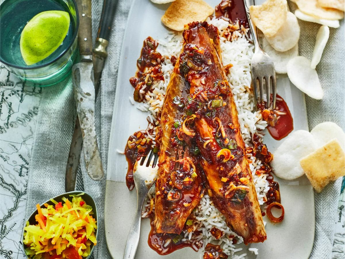 Makreel in sambal-ketjapsaus