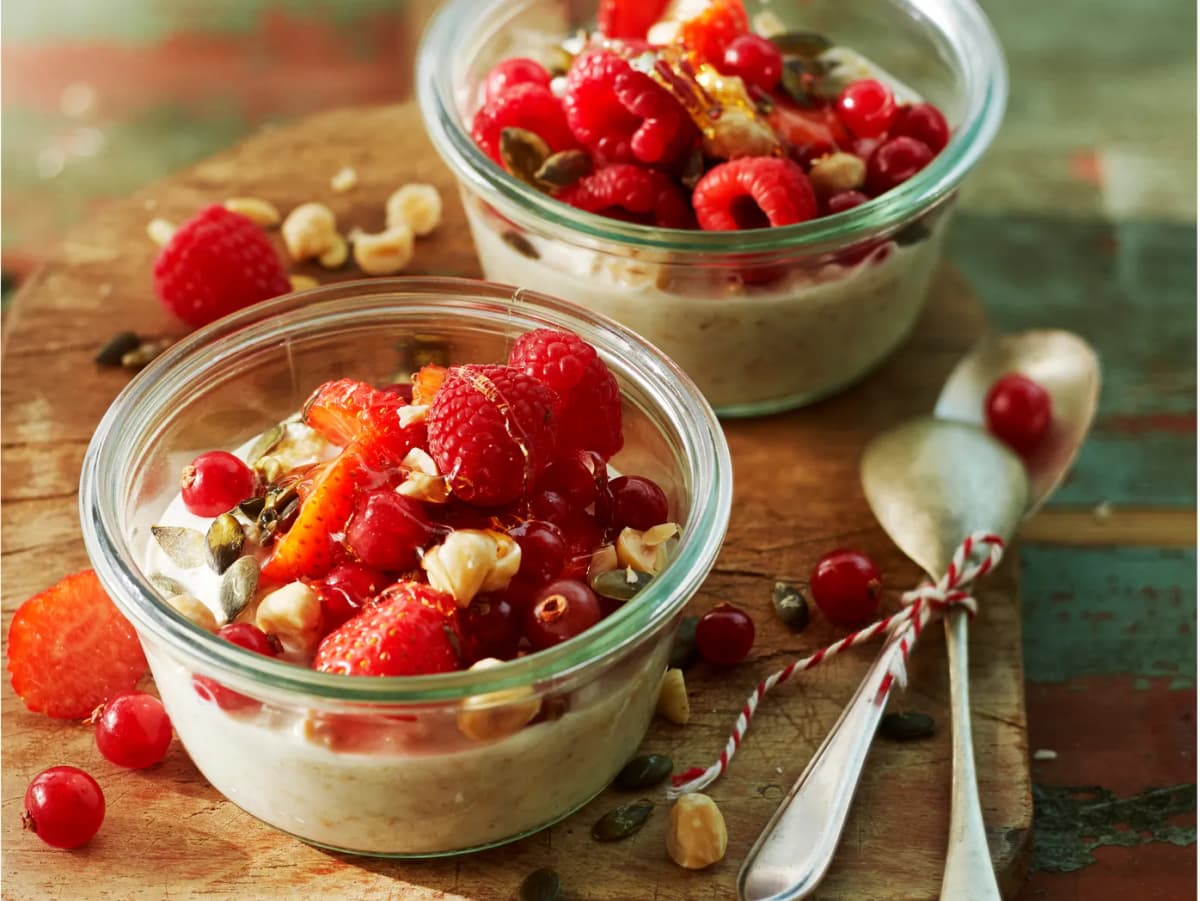Bircher muesli met rood fruit