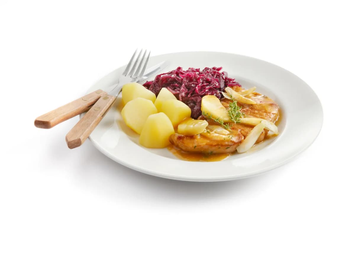 Hamlapjes met appel en ui