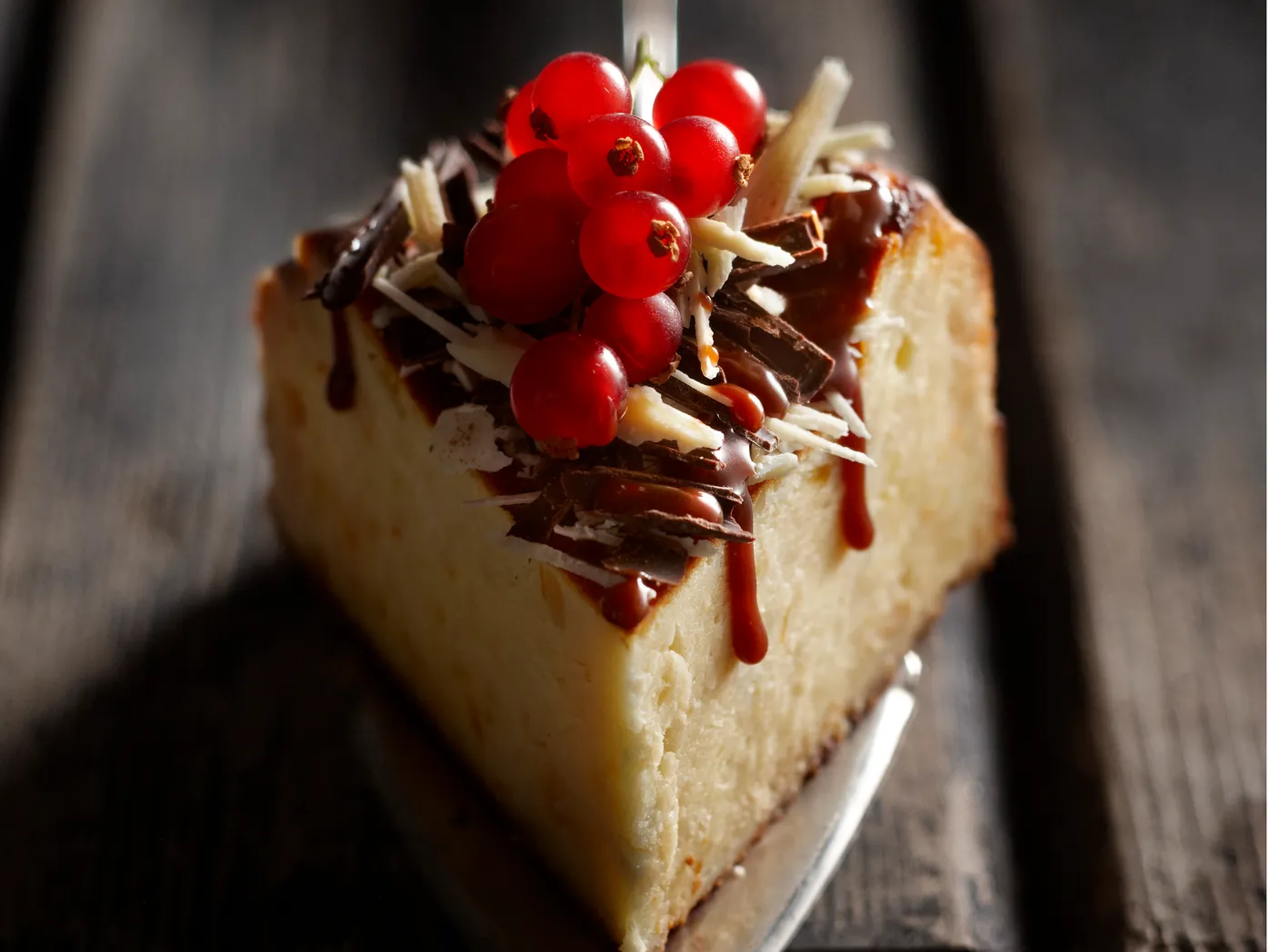Cheesecake met chocoladekrullen