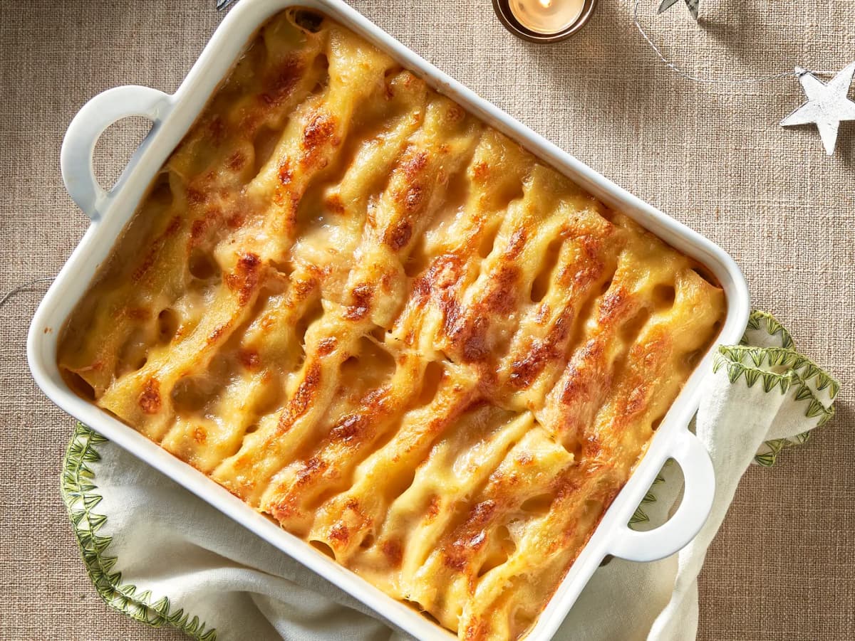 Cannelloni met ricotta, prei en gerookte zalm