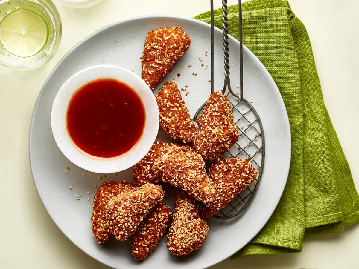 Tofu-nuggets met sesamzaad