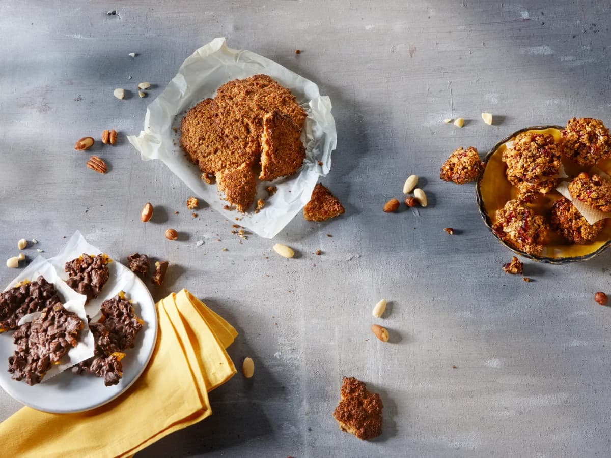 Rocky road clusters met pinda’s en abrikozen
