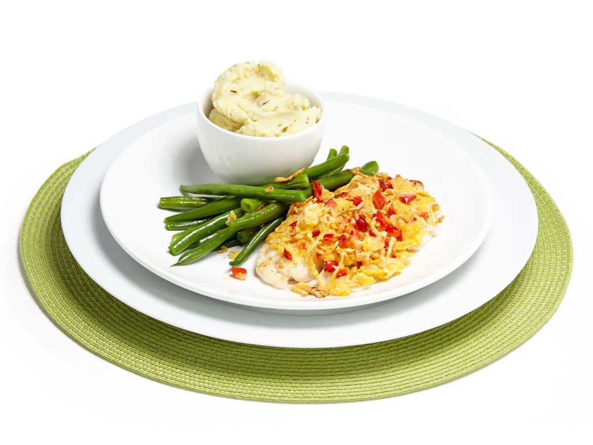 Krokante tilapia met mediterrane aardappelpuree