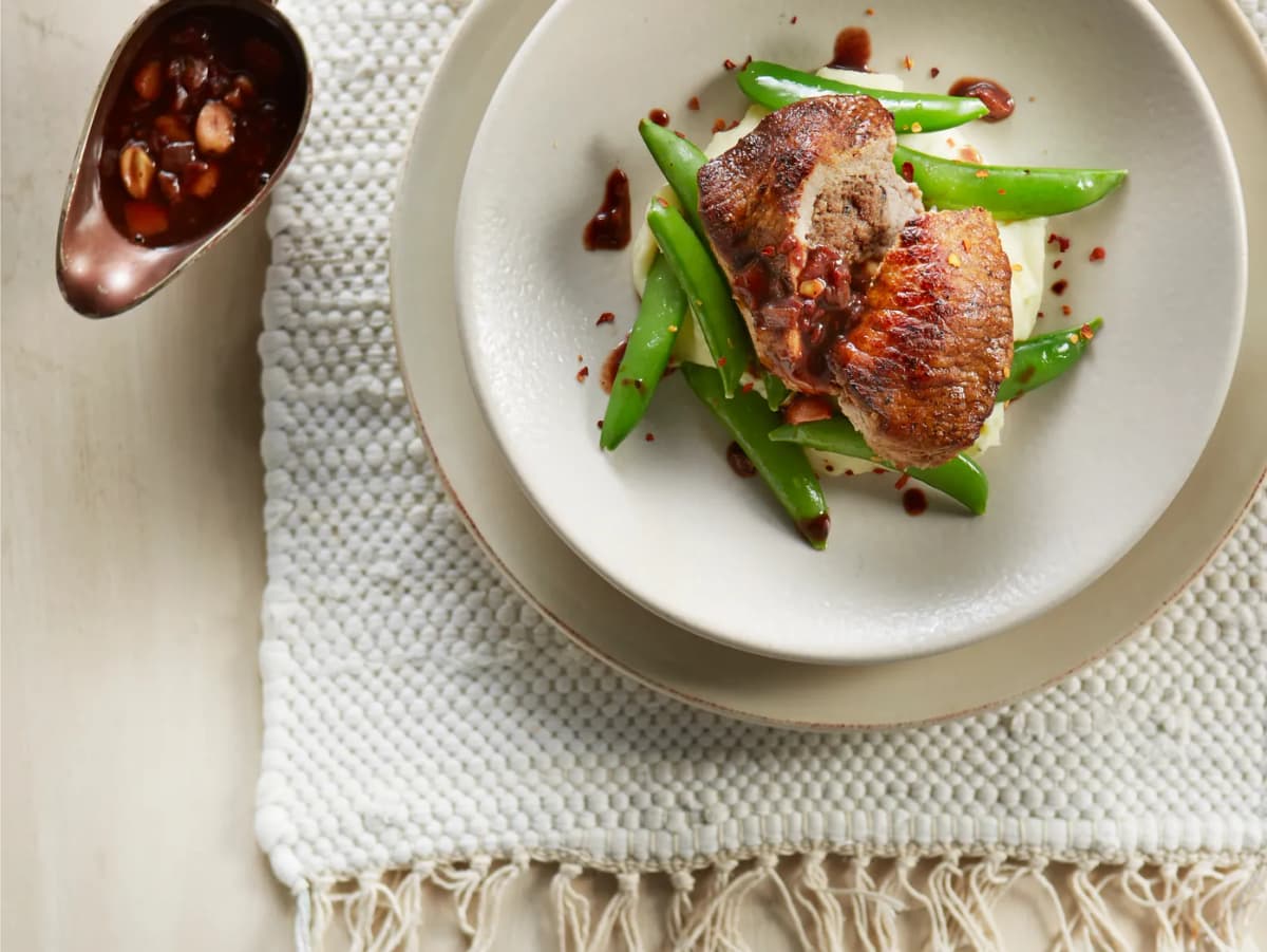 Gevulde varkensfilet met bramenjus