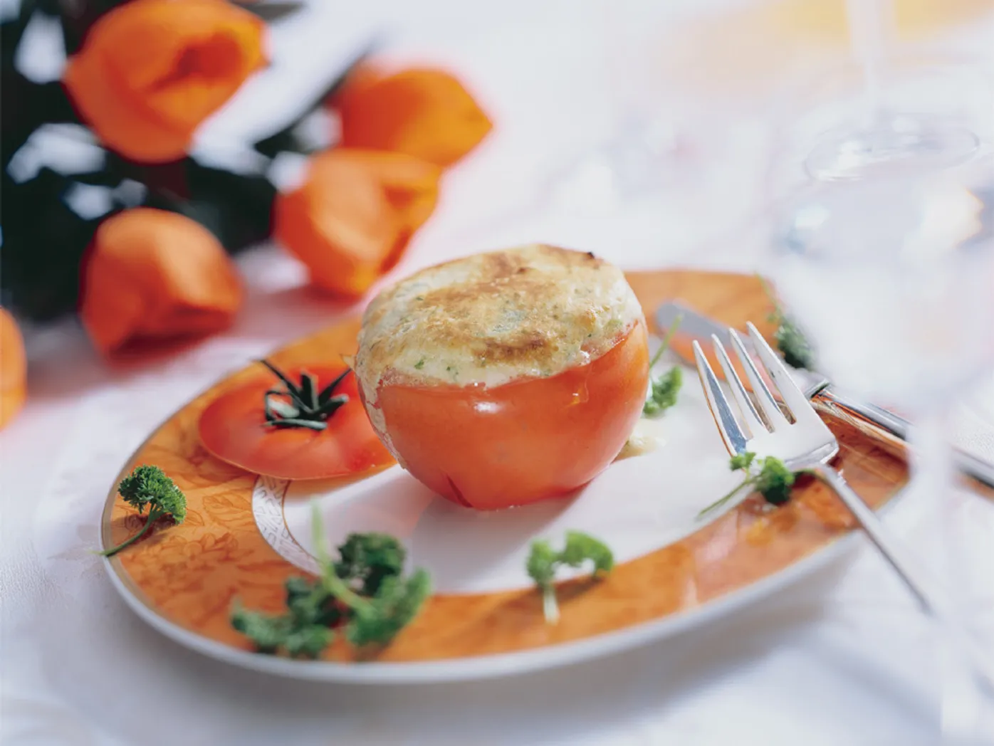 Gevulde tomaten uit de oven