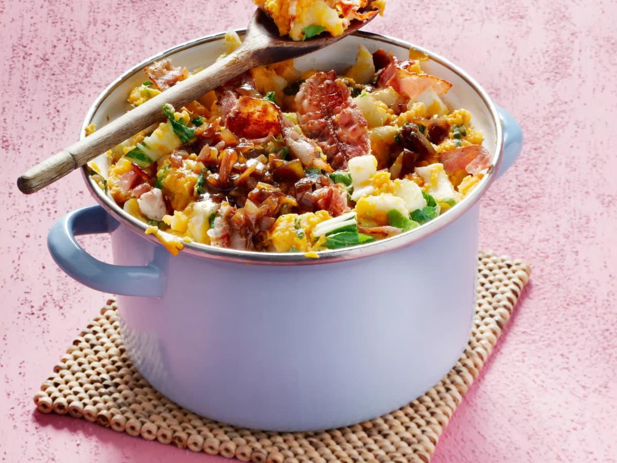 Stamppot van paksoi en zoete aardappel
