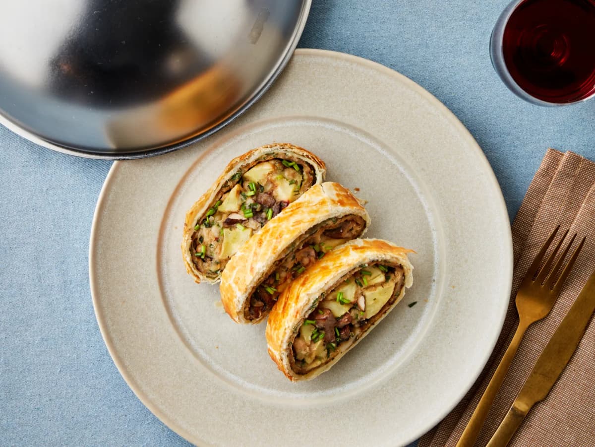 Vegetarische Wellington van pastinaak en champignons