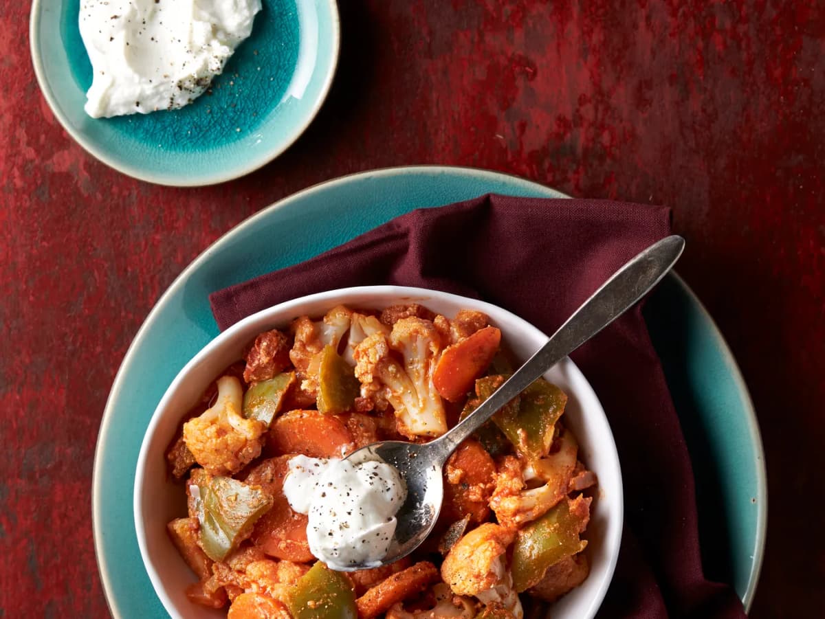 Bloemkoolcurry met yoghurt